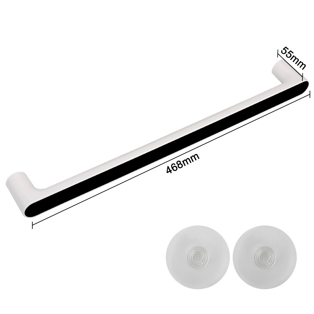 Hilife Keuken Badkamer Plank Handdoek Bar Badkamer Organizer Handdoek Hanger Punch Gratis Zelfklevende Handdoekenrek Wall Mounted: Long Black