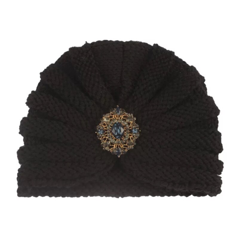 Herfst winter kinder gebreide muts capuchon baby wollen muts met boorcombinatie outdoor warme gebreide muts: 6