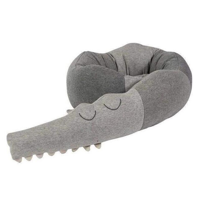 Cartoon Dier Baby Bed Bumper Protector Katoen Pasgeboren Wieg Hek Cot Bumper Kussen Kussen Beddengoed Kinderkamer Decoratie: GRAY