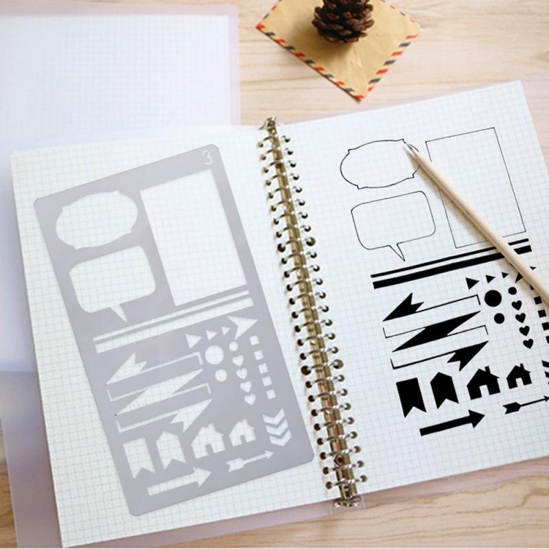 Bloc de notas de plástico para 20 piezas, cuaderno de recortes, plantilla de dibujo