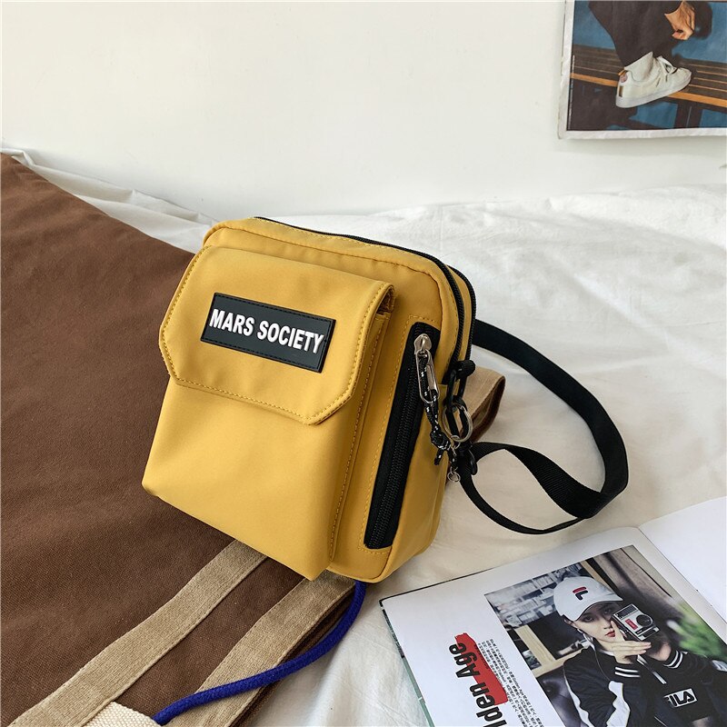 Casual Daily Carry Schoudertassen Nylon Flap Vrouwen Crossbody Messenger Telefoon Pack Dames Bakken Bolsa Feminina Kleine: YELLOW