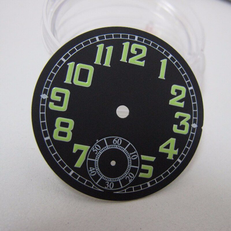 35mm cadran noir adapté Unitas ETA 6497 ST mouvement b-uhr montre