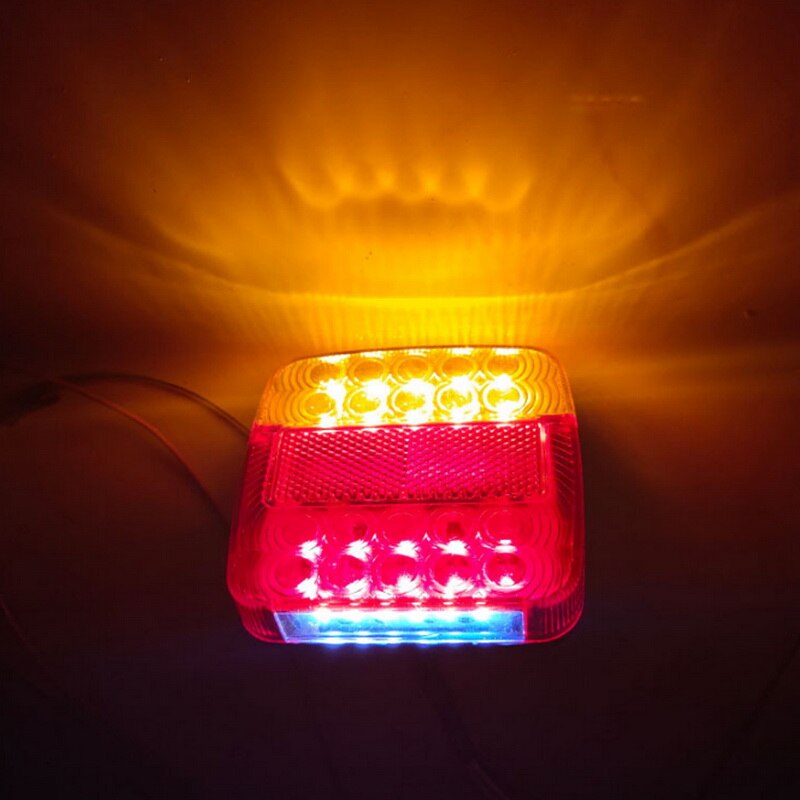 2pcs 12V Trailer Truck Caravan 26LED Taillight Tail Light Turn Signal Indicator Brake Stop Lamp Number Plate Light Rear Reverse