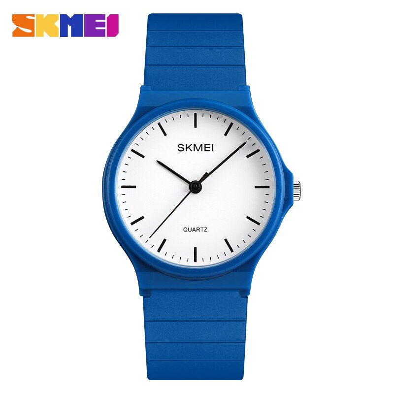 SKMEI Simple Women Men Watches Personality Teens 3bar Waterproof Quartz Wristatches Ladies Mes Relogio Feminino 1419: blue Watch