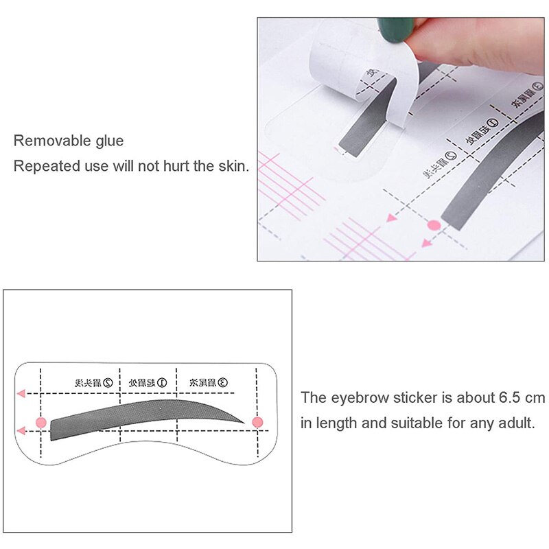 24 paires sourcil pochoir carte modèle sourcil autocollant outil dessiner parfait sourcils