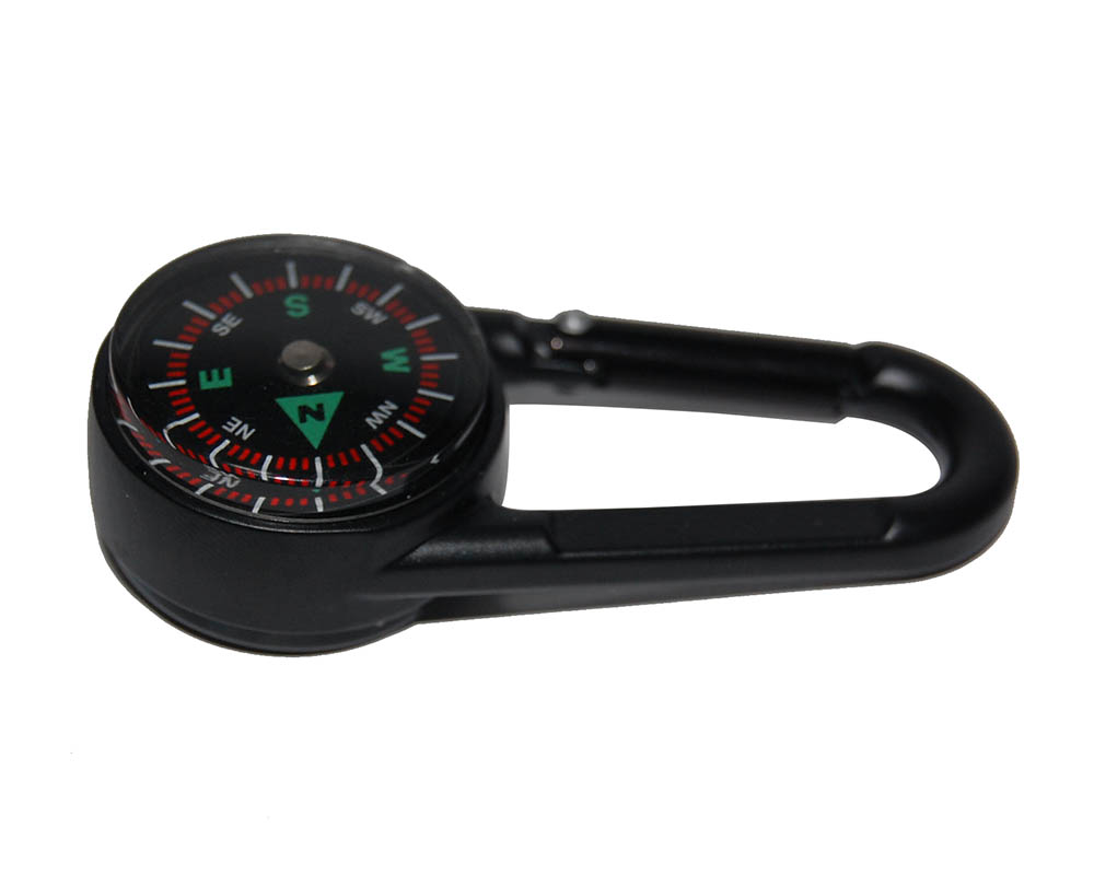 Double-sided Portable Compass Hanging Keychain Outdoor Camping Hiking Travel Backpack Emergency Survival Navigation Tool Clearan: Black