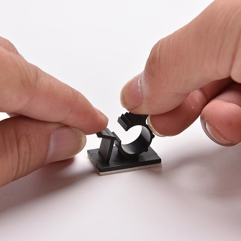 Cable Clamp Self Adhesive Black/White Car Cord Clip Adjustable Wire Tie Fixed Organizer Line Management Fasteners Mount Holder