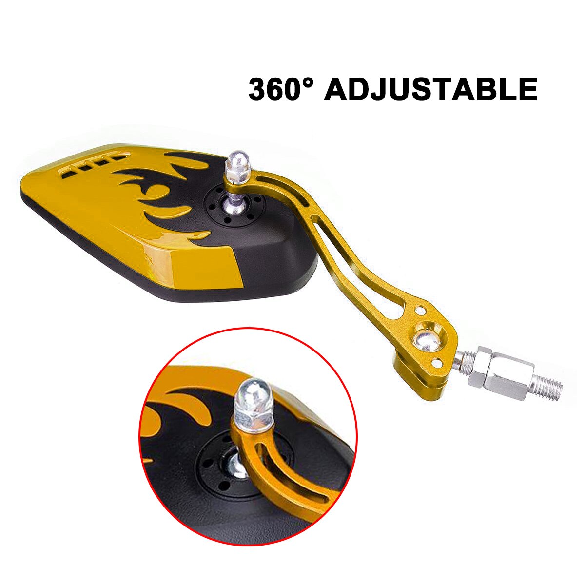 2 stks/set 360 Graden Rotatie Motorrijwiel Scooter Universal Motorcycle Achteruitkijkspiegels Motorbike Zij Spiegels 8/10mm
