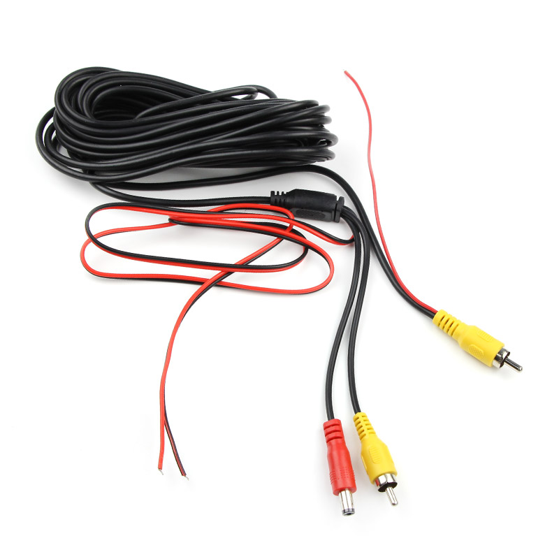 Achteruitrijcamera Videokabel voor Auto Omkeren Parkeren Universele 6M/10M Draad, RCA Video Verlengkabel 2 in 1 Voor Backup Camera