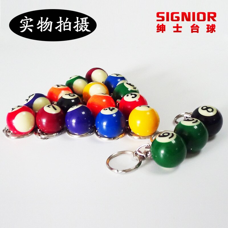 Mini Biljart Sleutelhanger Hanger Lanyard 16 Kleurrijke Bal Sleutel Hanger Zwarte Acht Biljart Sleutelhanger Kou Shi Pin