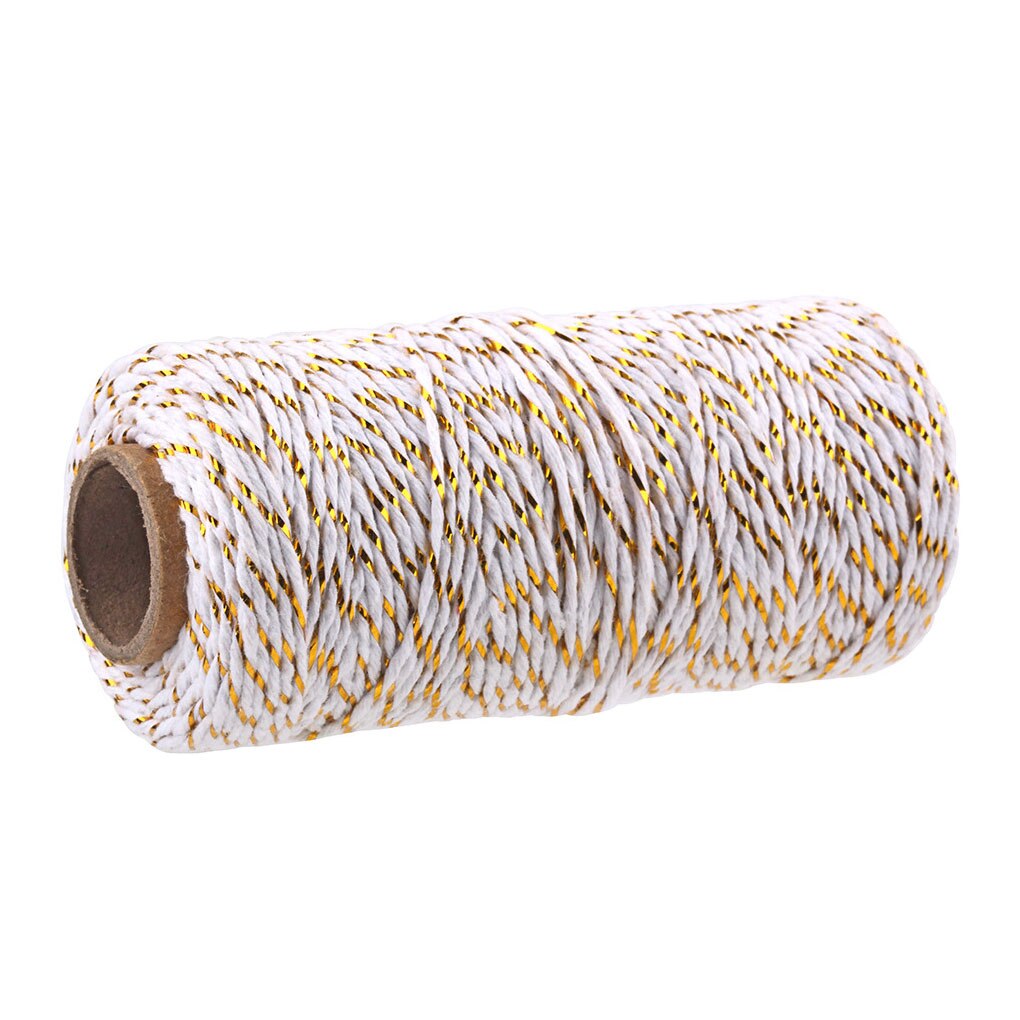 100 mètre 2mm coton boulangers ficelle ficelle coton cordons corde pour décor à la maison à la main noël emballage artisanat bricolage emballage: 17