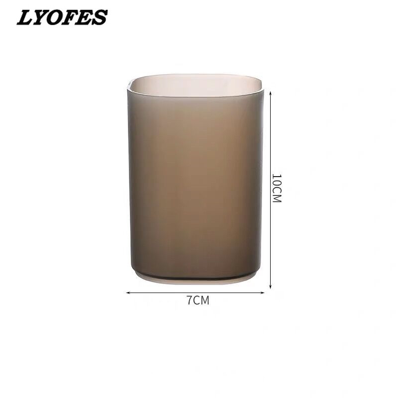 Organiseur de bureau pour stylos, rangement de papeterie, organisateur de bureau, support de brosse, accessoire de bureau pour porte-stylo: Small grey round