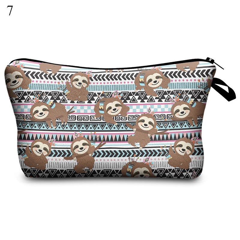 Sac de maquillage femmes sac cosmétique avec motif multicolore lama 3D impression neceser trousse de toilette voyage maquillage sac organisateur: 7