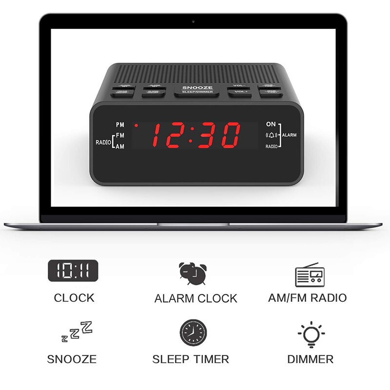 Nieuw Digitale Dual Wekker Radio Met Am/Fm Weersverwachting Vochtigheid Voor Slaapkamer Kantoor Tafel