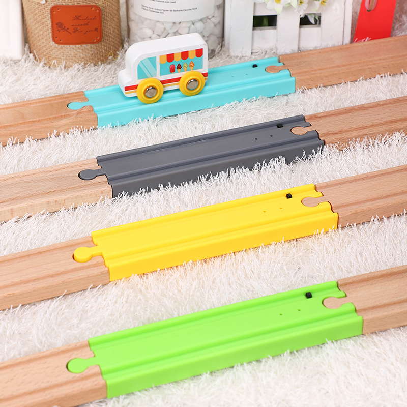 4 Kleur Lange Rechte Elektrische Geluid Trein Spoor Touch Mechanisme Knop Compatibel Met Houten Trein Spoor Thom Als Biro slot