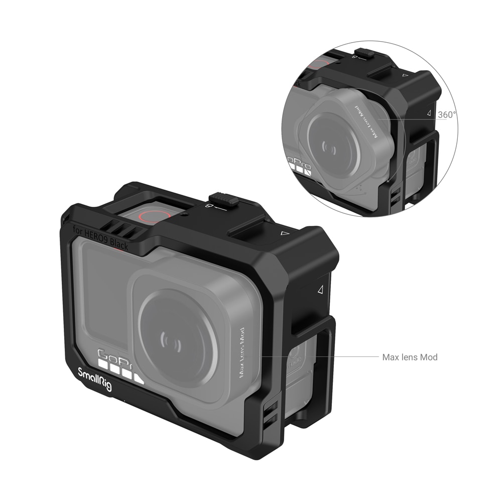 Smallrig Zwart Volledige Action Camera Kooi Voor Gopro HERO9/Gopro HERO10 3083