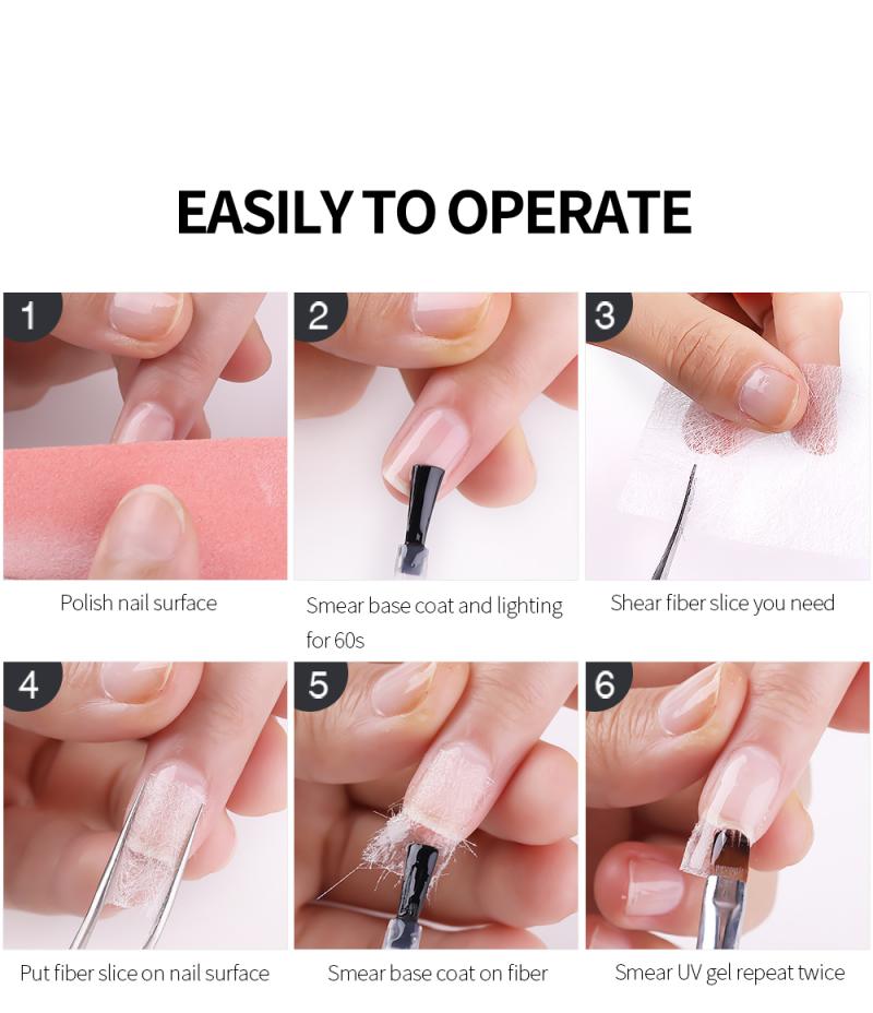10 uds, Extensión de uñas de fibra de vidrio de seda, forma de uñas, acrílico, extensión de puntas, fibra natural, arte de uñas, accesorio DIY