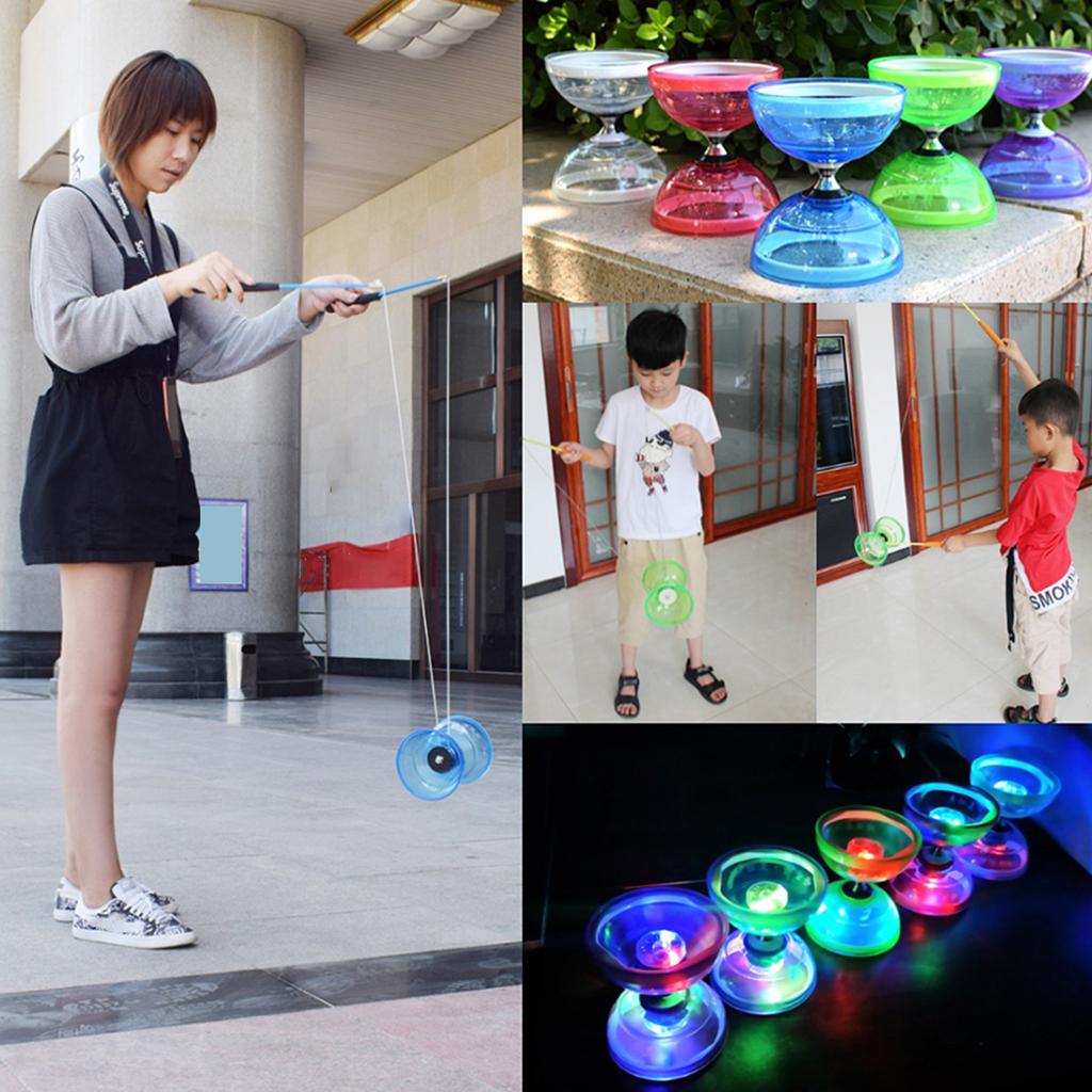 Tredobbelt bærende diabolo led lys kinesisk yoyo legetøj til børn