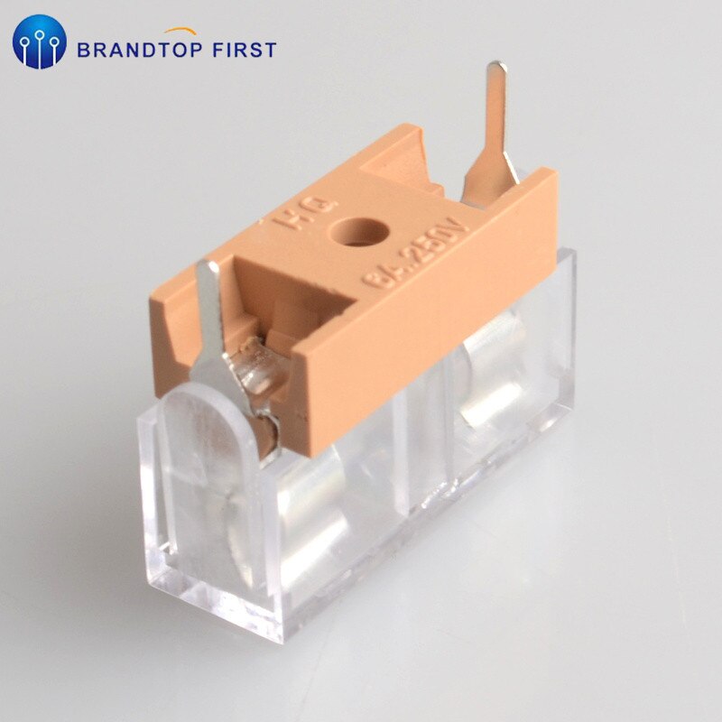 Panelmonteret pcb sikringsholder kasse m dæksel til glassikring 5 x 20mm holder