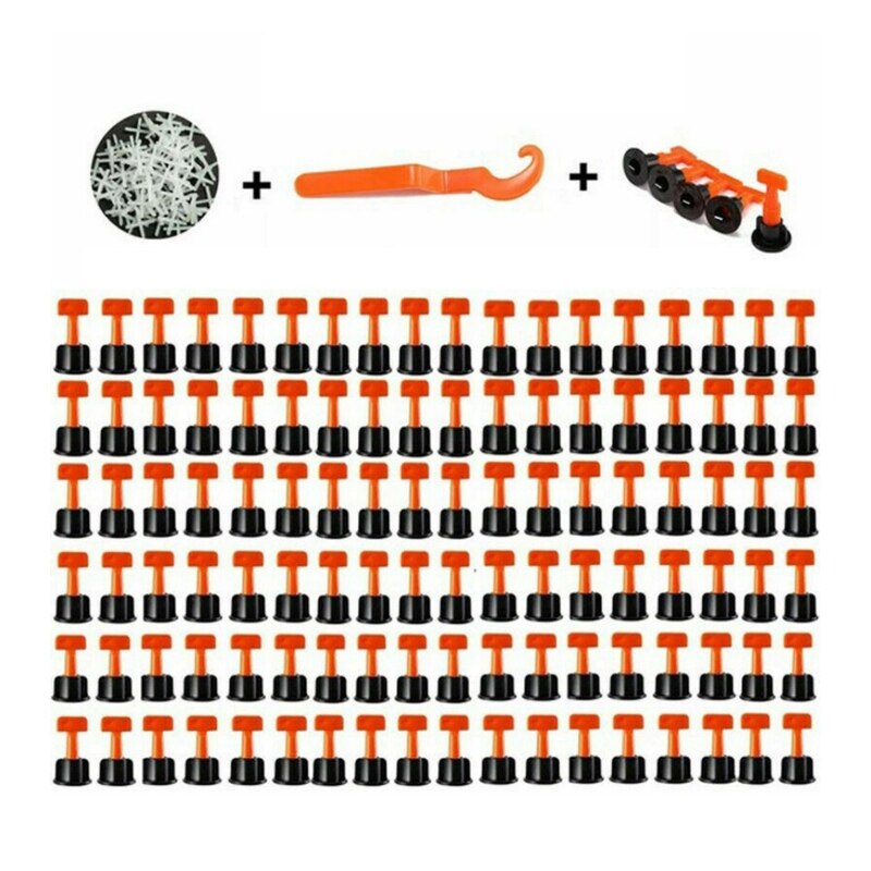 Tile Leveling System with Special Wrench Reusable Spacer Flooring Level Tile levellers Set System Construction Builiding: 253pcs