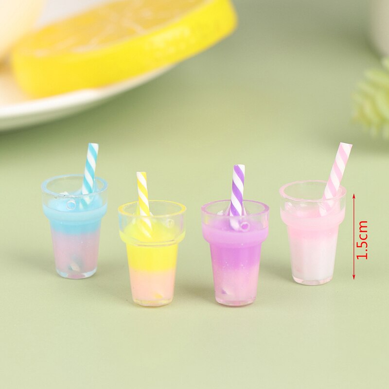 10Pcs 1:12 Poppenhuis Mini Drinken Beker Melk Thee Sap Drink Cup Pop Keuken Speelgoed