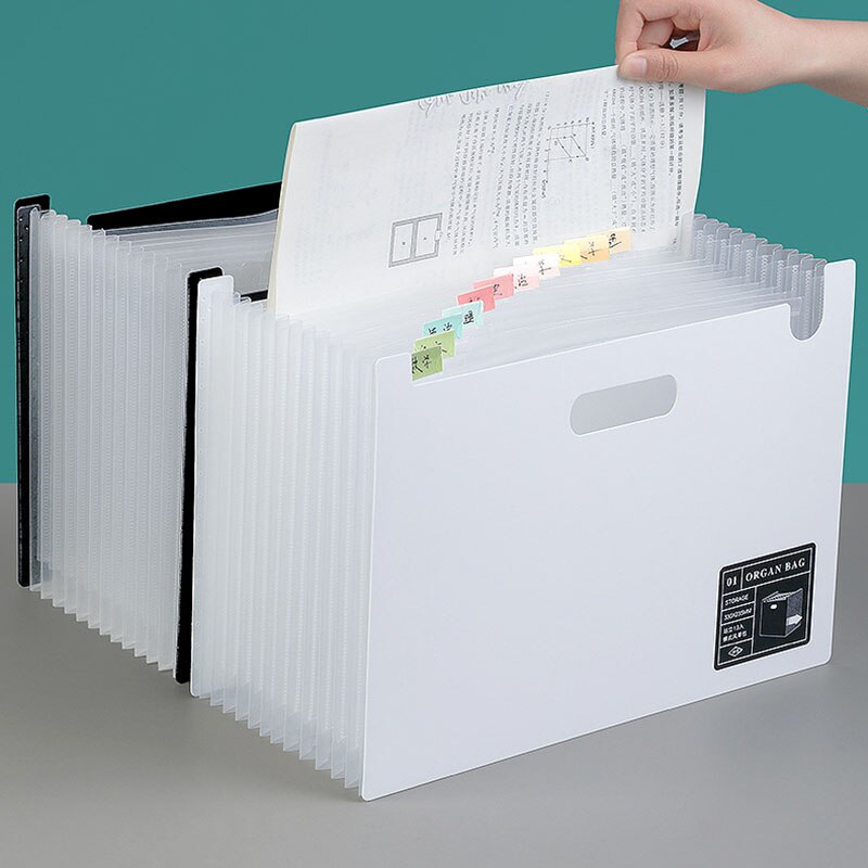 Orgel Map Opbergdoos 13-Layer Verticale Map Transparante Insert Orgel Zak Multi-layer Map Kantoor Opslag Briefpapier
