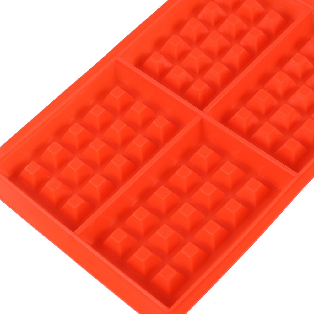 2 uds. De gofres de silicona herramienta molde para hornear FORMA DE gofrera Chocolate molde cuadrado y forma de corazón (rojo)