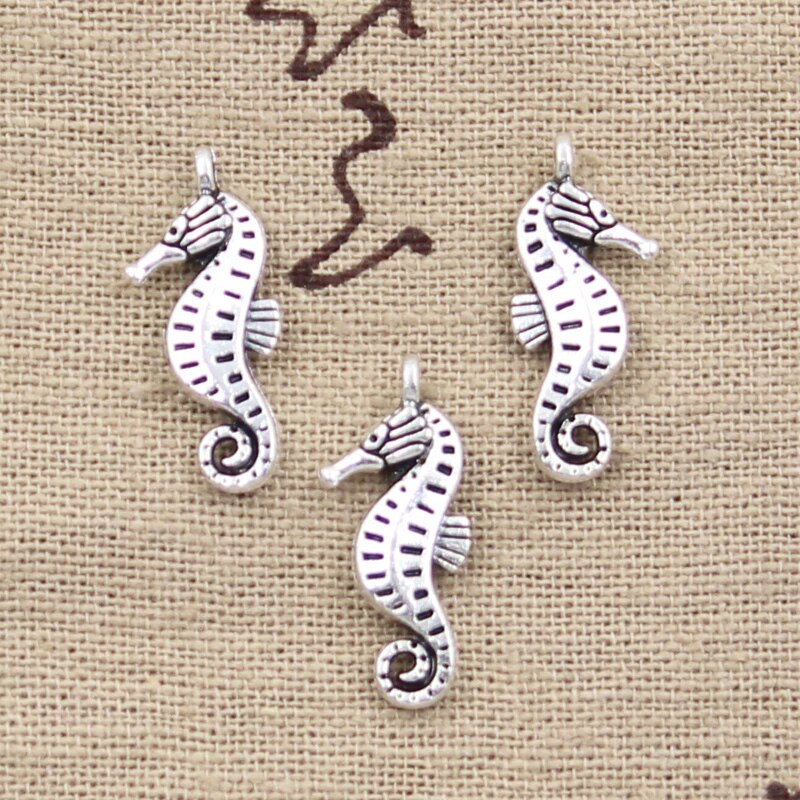 10Pcs Charms Seahorse Hippocampus 22X8Mm Antieke Maken Hanger Fit, Vintage Tibetaans Zilveren Kleur, diy Handgemaakte Sieraden