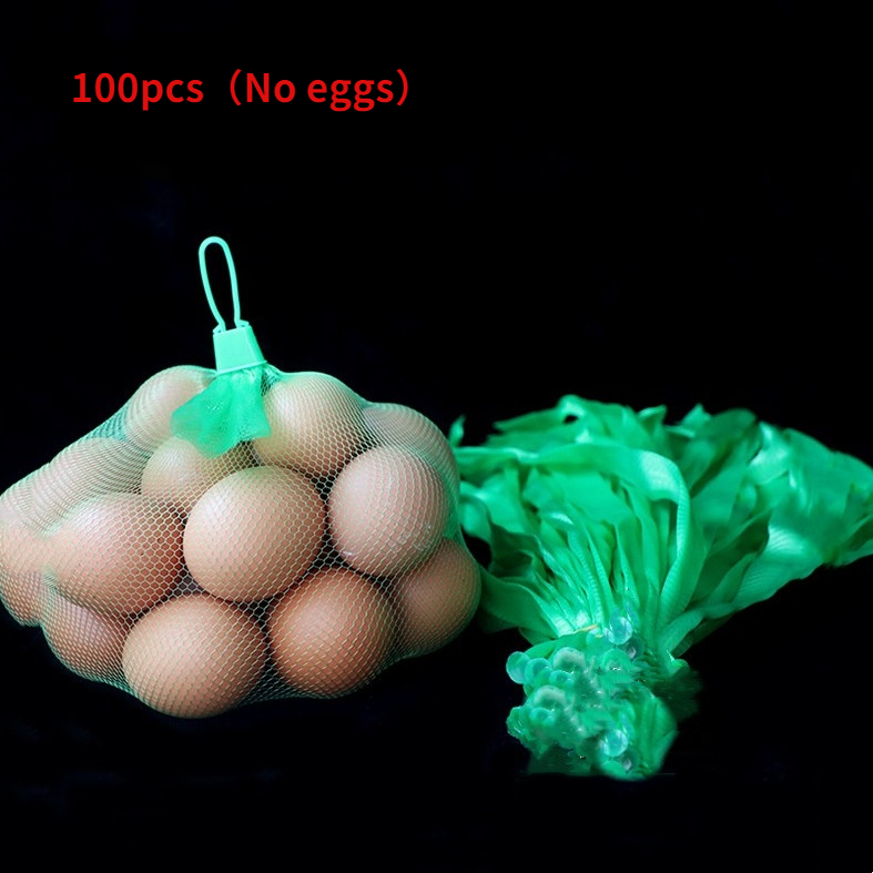 100 Uds de plástico bolsas de malla red bolsa de embalaje de alimentos con hebillas reutilizable para fruta vegetal huevo loco juguetes organizador de almacenamiento hogareño: Verde / 30cm