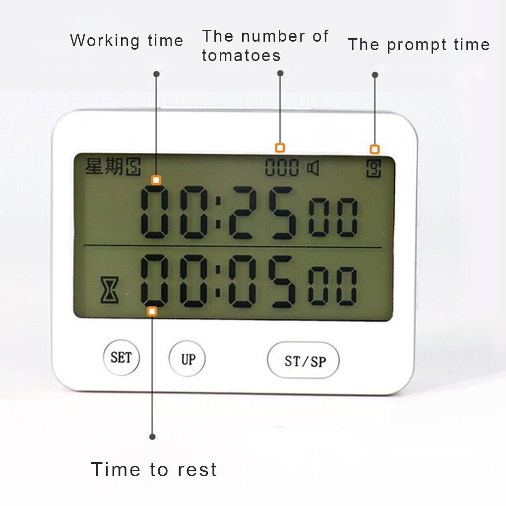 Digital Kitchen Cooking Timer Clock 3 Channels Simultaneous Timing Countdown Up Time Counter Digital Timer