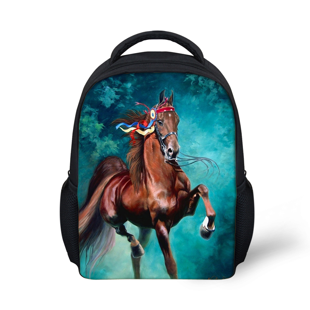 crazy horse printing backpacks for children girls shoulder bag kindergarten baby school bag animal backpack boys girls bagpack