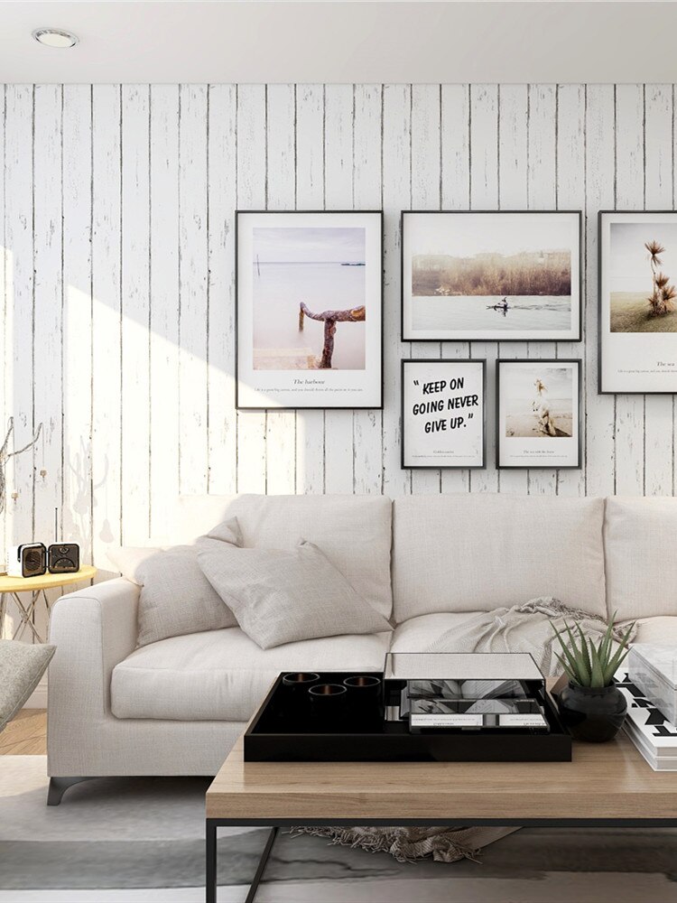 LUCKYYJ-papel tapiz autoadhesivo de vinilo para decoración de pared del hogar, papel tapiz extraíble de madera blanca para dormitorio infantil