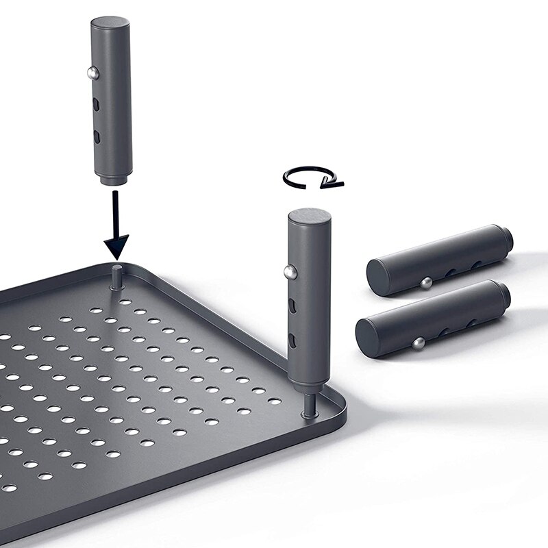 AAAJ-Stainless Steel Adjustable Monitor Riser Stand for Laptop, Desktop, Printer ,Top-Vented, Anti-Skid Computer Laptop Desk
