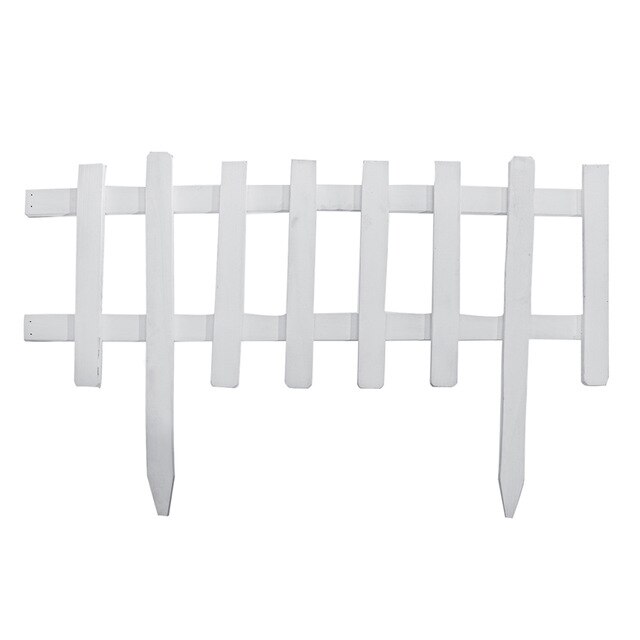 Wood Picket Garden Fence Rot Proof DIY Garden Lawn Fence Edging Fencing Outdoor Anticorrosive Wooden Fence For Outdoors: White 40cm