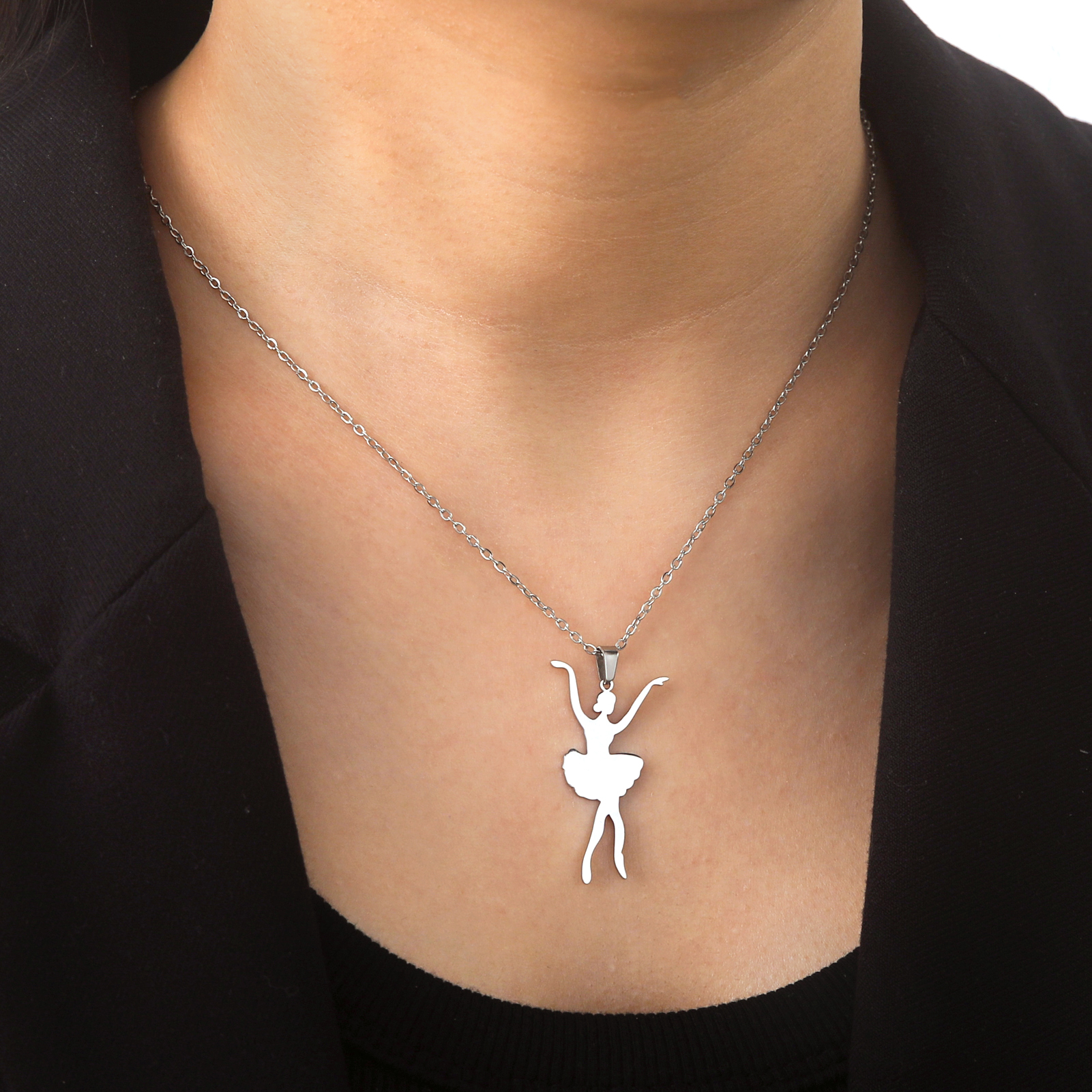 Cazador Ballet Ballerina Dansend Meisje Hanger Kettingen voor Vrouwen Rvs Sieraden Ketting 2025