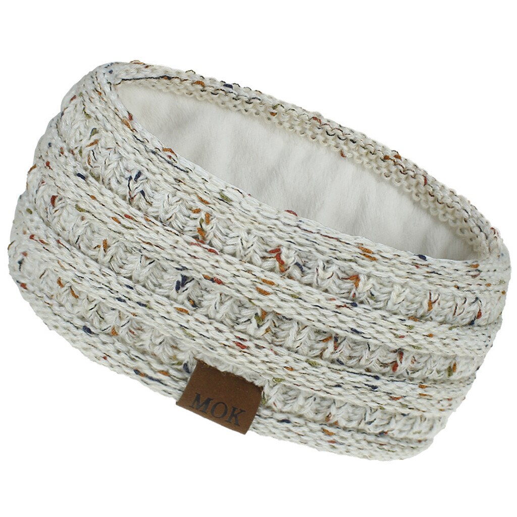 Turbante deportivo de punto para mujer, banda ancha elástica para la cabeza, para invierno, Otoño,: E