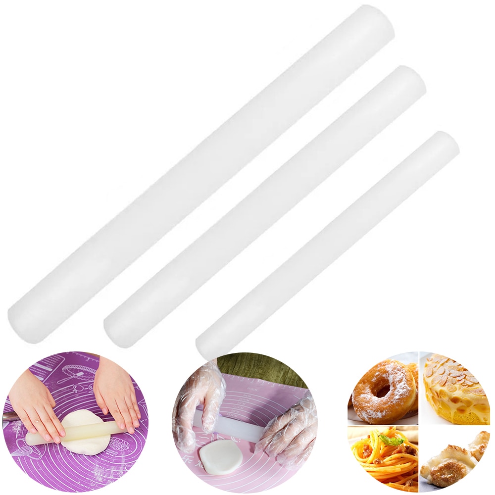 23cm 30cm 33cm 50cm Plastic Dough Roller Handmade Pin Sugar Cake Dough Roller Stick DIY Bakeware Rolling Pin Pastry Baking Tool