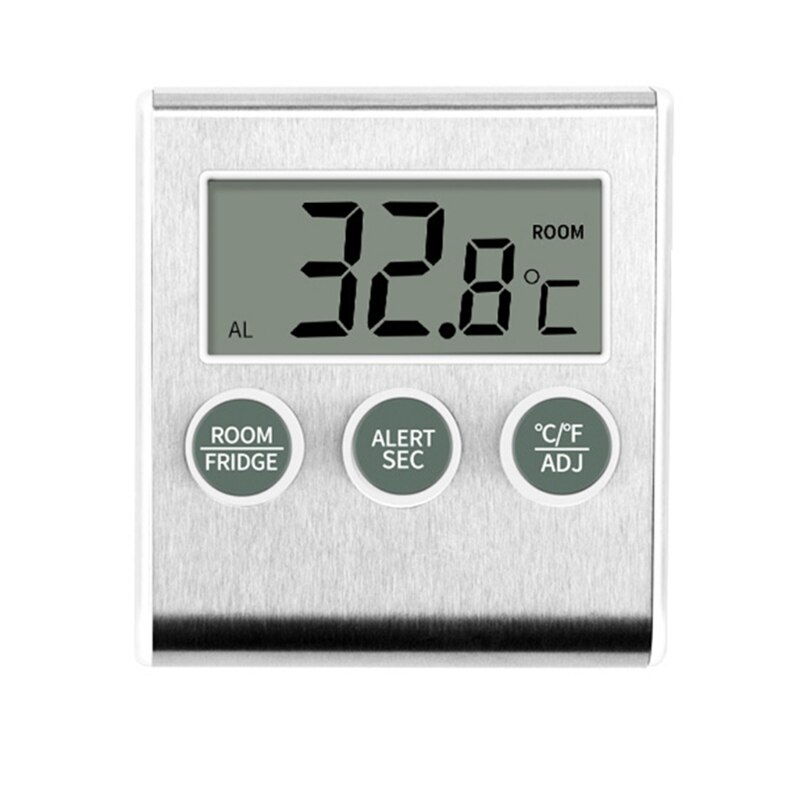 Digital Kitchen Thermometer LCD Display Long Probe for Refrigerator/Freezer/Fridge Thermometer Alarm Timer Measuring Tools