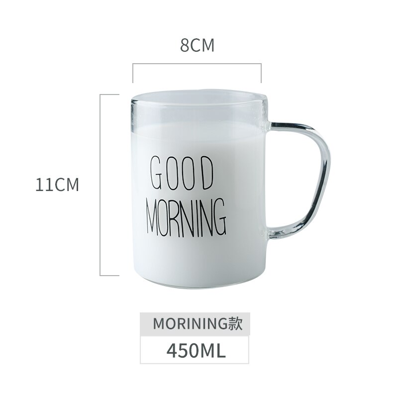 450ML Large Heat-resistant Borosilicate glass Mug Cup Beer Coffee Tea Milk Breakfast Mug Transparent Drink: Brown
