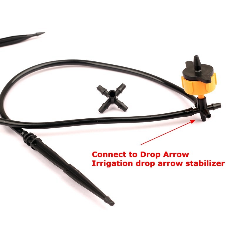 100pcs 2L/H Orange Steady Flow Barbed Dripper Durable Greenhouse Pressure Compensating Emitters Drip Irrigation System Fittings