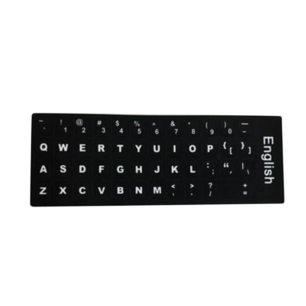 3pcs Keyboard Stickers Spanish Russian Arabic French Korean English Standard Waterproof Italian Computer German Hebrew Lang N7Y4: English