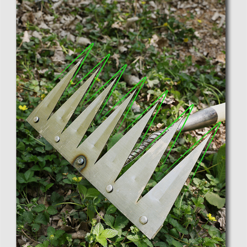 Azada de hierro para jardinería, rastrillo de deshierbe, herramienta de granja, rastrillo de agarre, aflojamiento del suelo, rastrillo de uñas, artefacto, herramientas de granja, 4/5/6/7 dientes