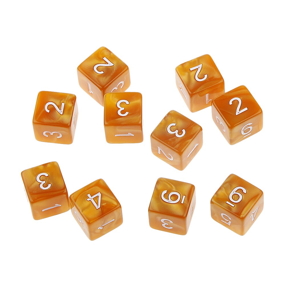 Dados TRPG D & D, 10 Uds., juegos de rol, múltiples caras D6 D10 D12 D20 dados: Coffee 16mm