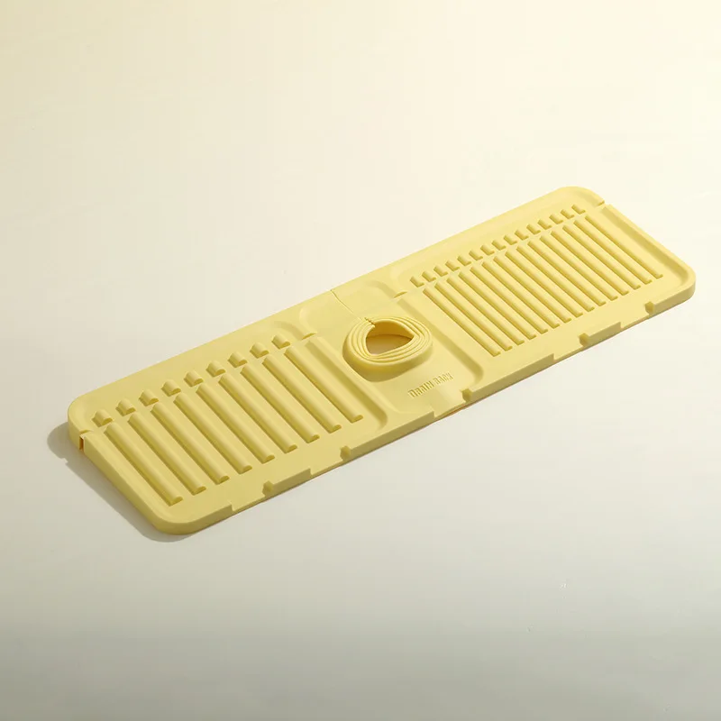 Silicone Draining Board Mat Faucet Mat Dish Drying Pad Folding Heat Resistant Rectangle Eco-Friendly Drainer For Kitchen Pot Cup: green
