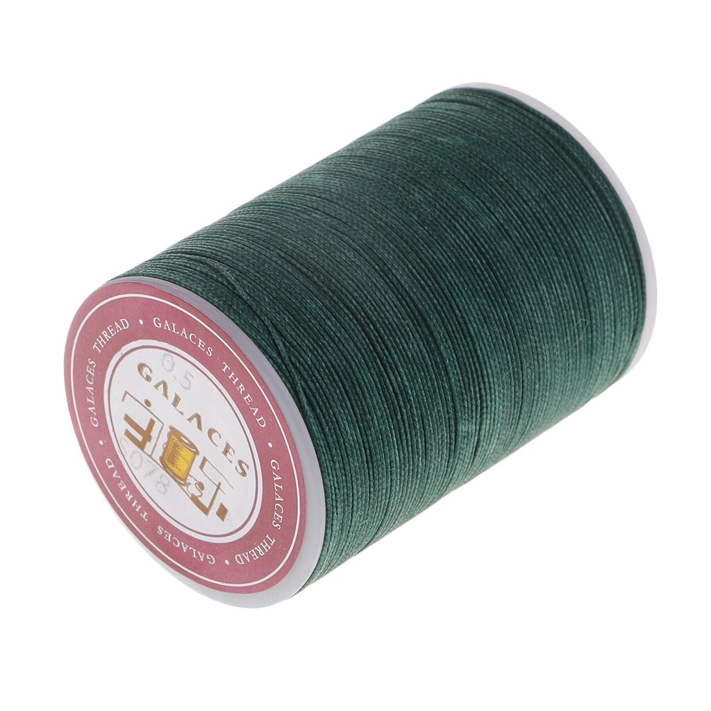 Cordón de hilo encerado de poliéster para costura de cuero, suministros de artesanía de joyería, 130 m/rollo, 0,5mm: Green