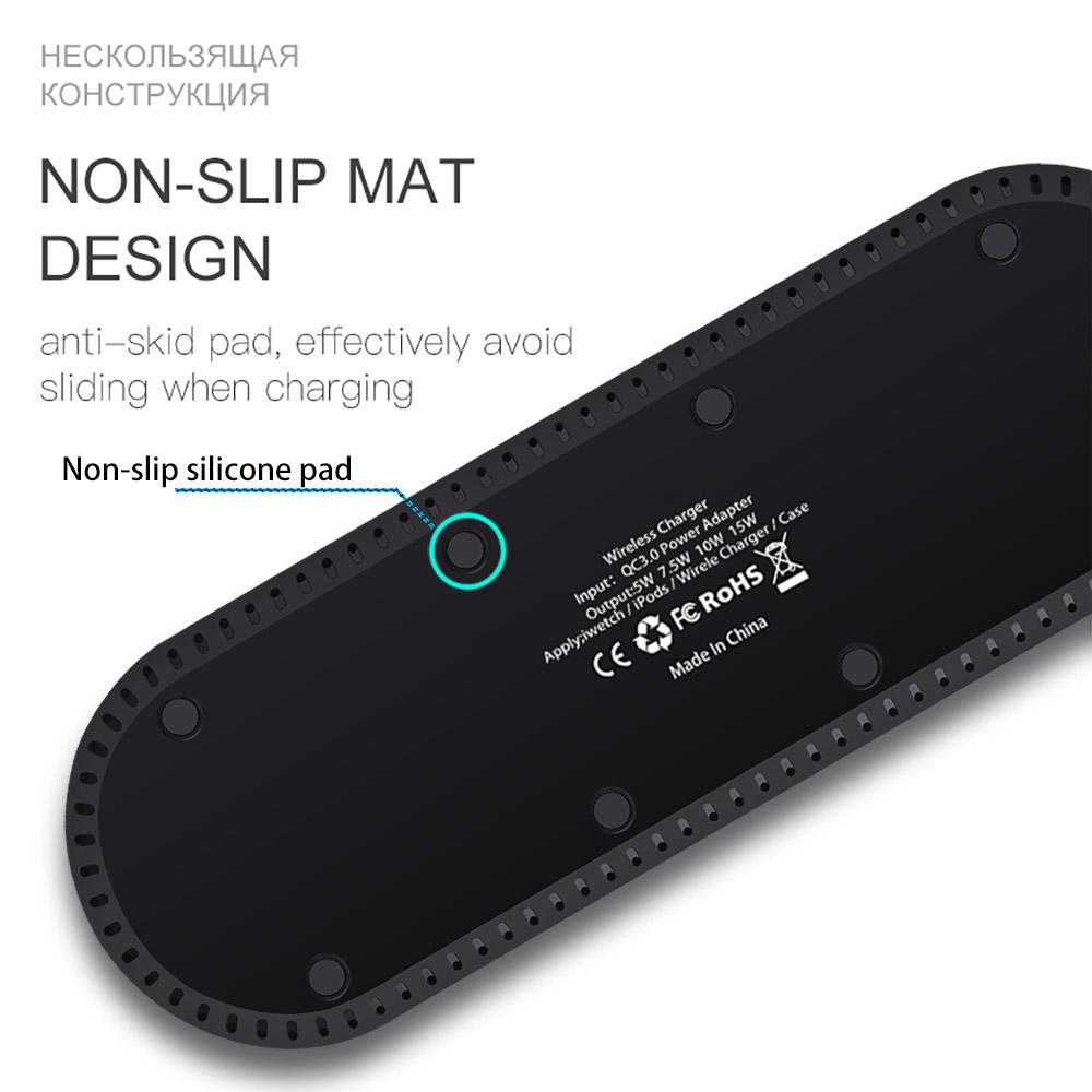 20W 3 in 1 Wireless Charger Induction Charging Pad for iPhone 11 X XS Max XR Airpods Pro Apple Watch 5 4 Charge Docking Station