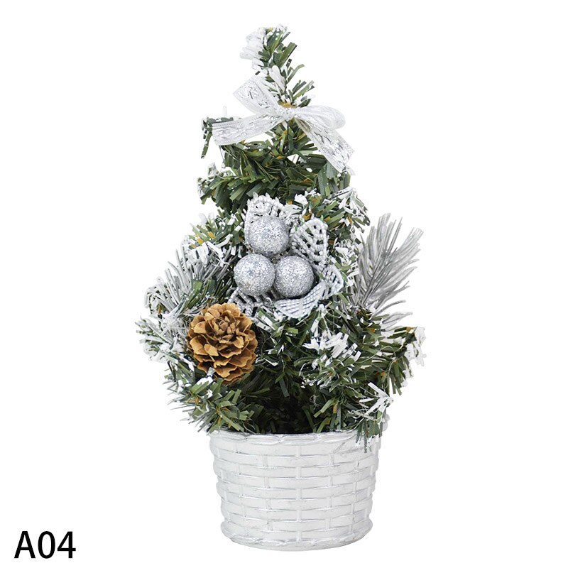 1 pièces Mini arbres de noël artificiels ornements petit pin placé dans la décoration de bureau décoration de noël décor à la maison: A04