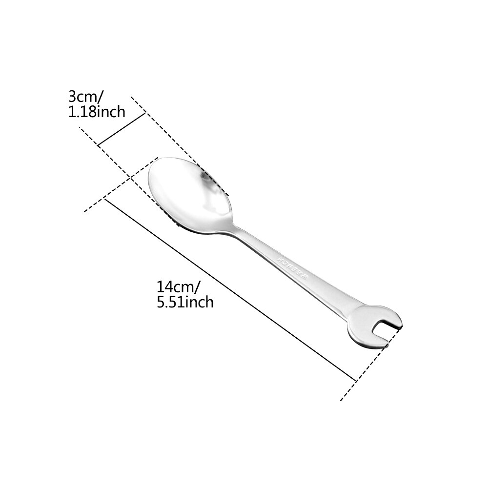 Stainless Steel Dinnerware Set Wrench Shape Fork Spoon Knife Tableware For Dinner Western Utensils Table Cutlery Set: Sliver Spoon S
