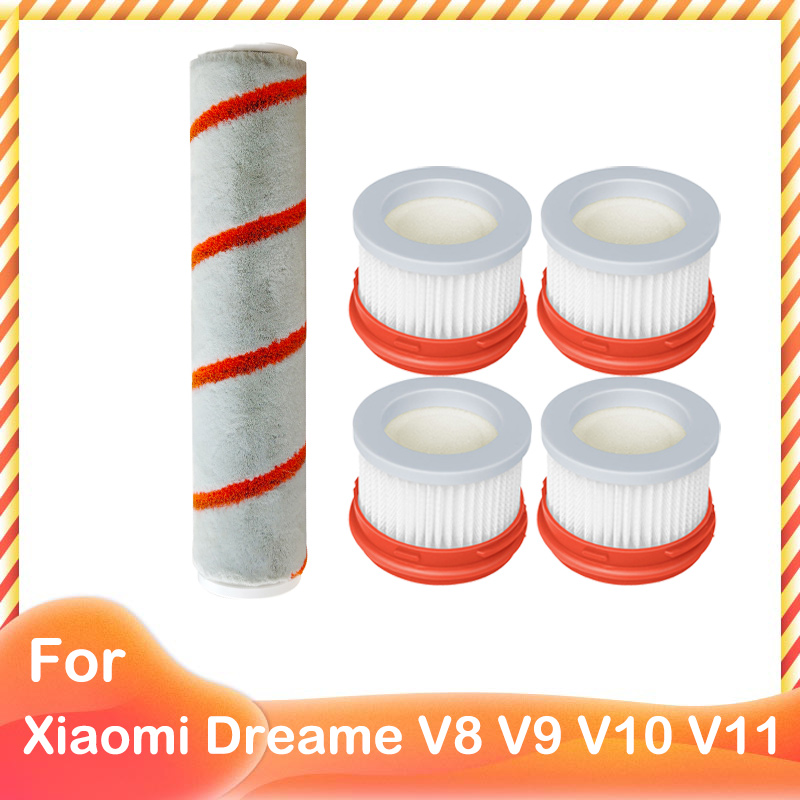 Compatible for Xiaomi Dreame V9 V10 V11 V8 V9B V9P XR Accessories Main Brush HEPA Filter Wireless Handheld Parts: light yellow