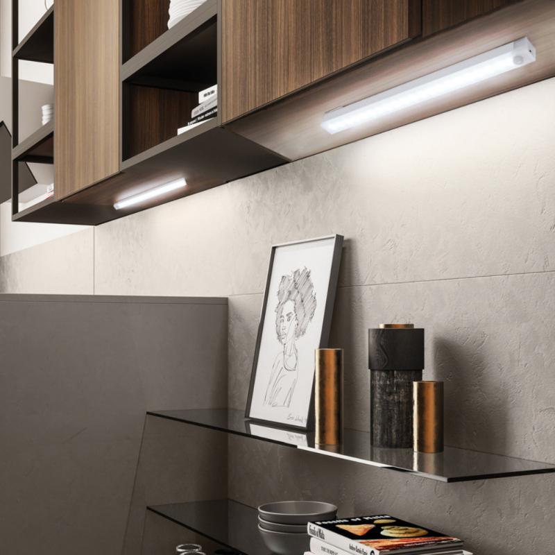 Led natlampe bevægelsessensor nødlys trådløs usb genopladelig lampe skab garderobe lampe under baggrundsbelysning til køkken